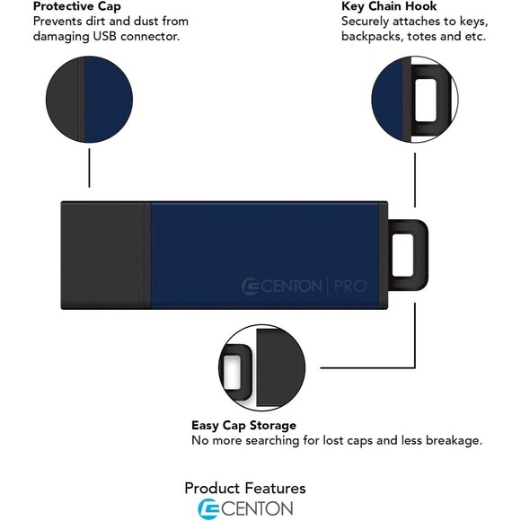 Centon DataStick Pro2 8GB USB 2.0 Flash Drive – Sealed, S1-U2T2-8G - Picture 4 of 11